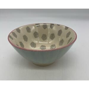 Prima Design Small Bowl 4.25" Creme & Blue